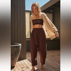 Free People Thora Harem Pants in Chocolate Love